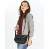 Czarna skórzana torebka saddle bag półksiężyc sztywna skóra - MARCO MAZZINI