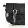 Czarna skórzana torebka saddle bag półksiężyc sztywna skóra - MARCO MAZZINI
