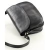 Czarna skórzana torebka saddle bag półksiężyc sztywna skóra - MARCO MAZZINI