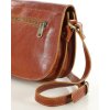 Skórzana torebka saddle bag półksiężyc sztywna skóra - MARCO MAZZINI brąz camel