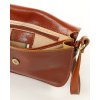 Skórzana torebka saddle bag półksiężyc sztywna skóra - MARCO MAZZINI brąz camel