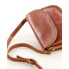 Skórzana torebka saddle bag półksiężyc sztywna skóra - MARCO MAZZINI brąz camel