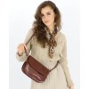 Skórzana torebka saddle bag półksiężyc sztywna skóra - MARCO MAZZINI brązowa