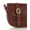 Skórzana torebka saddle bag półksiężyc sztywna skóra - MARCO MAZZINI brązowa