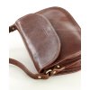 Skórzana torebka saddle bag półksiężyc sztywna skóra - MARCO MAZZINI brązowa