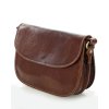 Skórzana torebka saddle bag półksiężyc sztywna skóra - MARCO MAZZINI brązowa