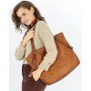 MARCO MAZZINI Camel dámska shopper kabelka z tkanej kože
