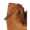 MARCO MAZZINI Camel dámska shopper kabelka z tkanej kože