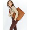 MARCO MAZZINI Camel dámska shopper kabelka z tkanej kože