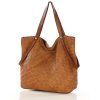 MARCO MAZZINI Camel dámska shopper kabelka z tkanej kože