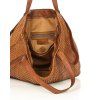 MARCO MAZZINI Camel dámska shopper kabelka z tkanej kože