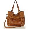 MARCO MAZZINI Camel veľká pletená shopper kabelka