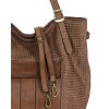 Duża torebka pleciona na ramię shopperka skórzana - MARCO MAZZINI brąz