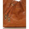 MARCO MAZZINI Camel Veľká kožená shopper taška s vreckom