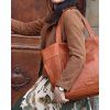 MARCO MAZZINI Camel Veľká kožená shopper taška s vreckom