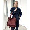 MARCO MAZZINI Bordová kožená shopper kabelka A4