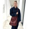 MARCO MAZZINI Bordová kožená shopper kabelka A4