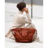 Duża torba shopper A4 z miękkiej włoskiej skóry Marco Mazzini camel