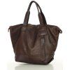 Marco Mazzini Tmavohnedá veľká kožená shopper kabelka A4