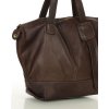 Duża torba shopper A4 z miękkiej włoskiej skóry Marco Mazzini brązowa