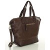 Duża torba shopper A4 z miękkiej włoskiej skóry Marco Mazzini brązowa