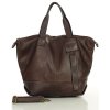 Duża torba shopper A4 z miękkiej włoskiej skóry Marco Mazzini brązowa