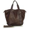 Marco Mazzini Tmavohnedá veľká kožená shopper kabelka A4