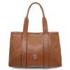 Callie - Soft leather shoulder bag (Farba Koňaková)
