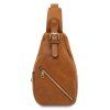 Kevin - Leather crossover bag (Farba Tmavohnedá)