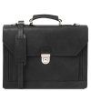 Cremona - Leather briefcase 3 compartments (Farba Hnedá)