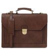 Cremona - Leather briefcase 3 compartments (Farba Hnedá)