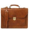 Cremona - Leather briefcase 3 compartments (Farba Hnedá)