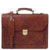 Cremona - Leather briefcase 3 compartments (Farba Hnedá)