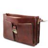 Assisi - Leather briefcase 3 compartments (Farba Čierna)