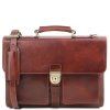 Assisi - Leather briefcase 3 compartments (Farba Čierna)