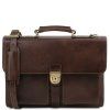 Assisi - Leather briefcase 3 compartments (Farba Čierna)