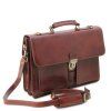 Assisi - Leather briefcase 3 compartments (Farba Čierna)