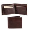 Exclusive 3 fold leather wallet for men with coin pocket (Farba Hnedá)