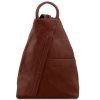 Shanghai - Soft leather backpack (Farba Tmavohnedá)