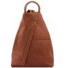 Shanghai - Soft leather backpack (Farba Tmavohnedá)