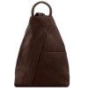 Shanghai - Soft leather backpack (Farba Tmavohnedá)