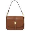 Nausica - Leather shoulder bag (Farba Koňaková)