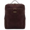Bangkok - Leather laptop backpack - Large size (Farba Hnedá)