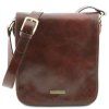 TL Messenger - Two compartments leather shoulder bag (Farba Čierna)
