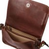 Kožená crossbody kabelka s chlopňou Carmen Tuscany Leather