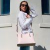 Olimpia - Leather tote - Small size (Farba Champagne)