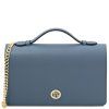 Opera - Leather clutch with chain strap (Farba Čierna)