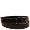 Elegant double-sided brushed leather belt 35mm (Farba Tmavohnedá)