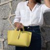 Agatha - Leather handbag (Farba Biela)