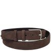 Elegant nubuck leather belt 35mm (Farba Tmavohnedá)